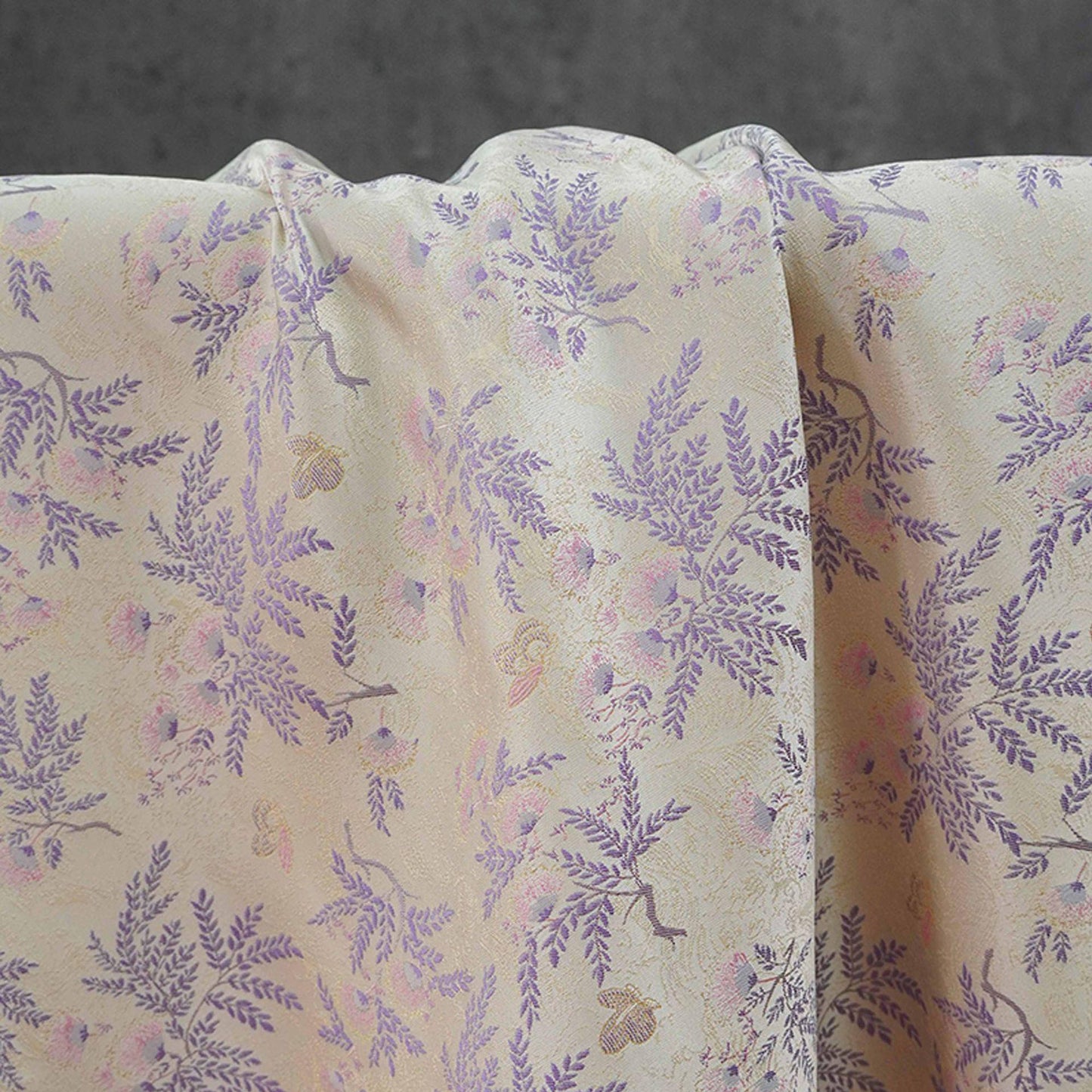 Albizia Butterfly Jacquard Brocade Fabric, Floral Woven Satin Textile for Qipao, Dresses, Jackets, Bags and Sewing Projects, 59"Wide