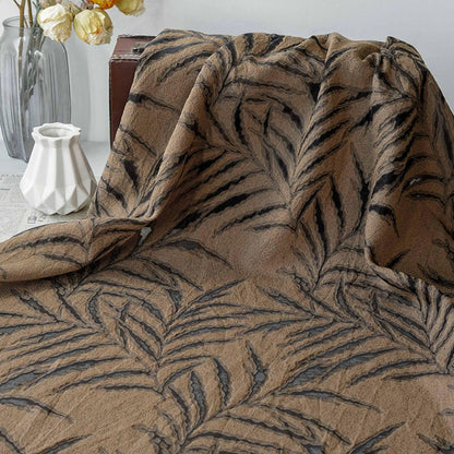 Palm Leaf Jacquard Fabric | Textured Botanical Woven Fabric for Dresses, Jackets, Sewing Projects By Yard, 54"