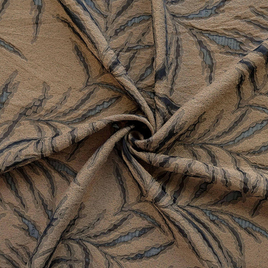 Palm Leaf Jacquard Fabric | Textured Botanical Woven Fabric for Dresses, Jackets, Sewing Projects By Yard, 54" - Poppylollipop