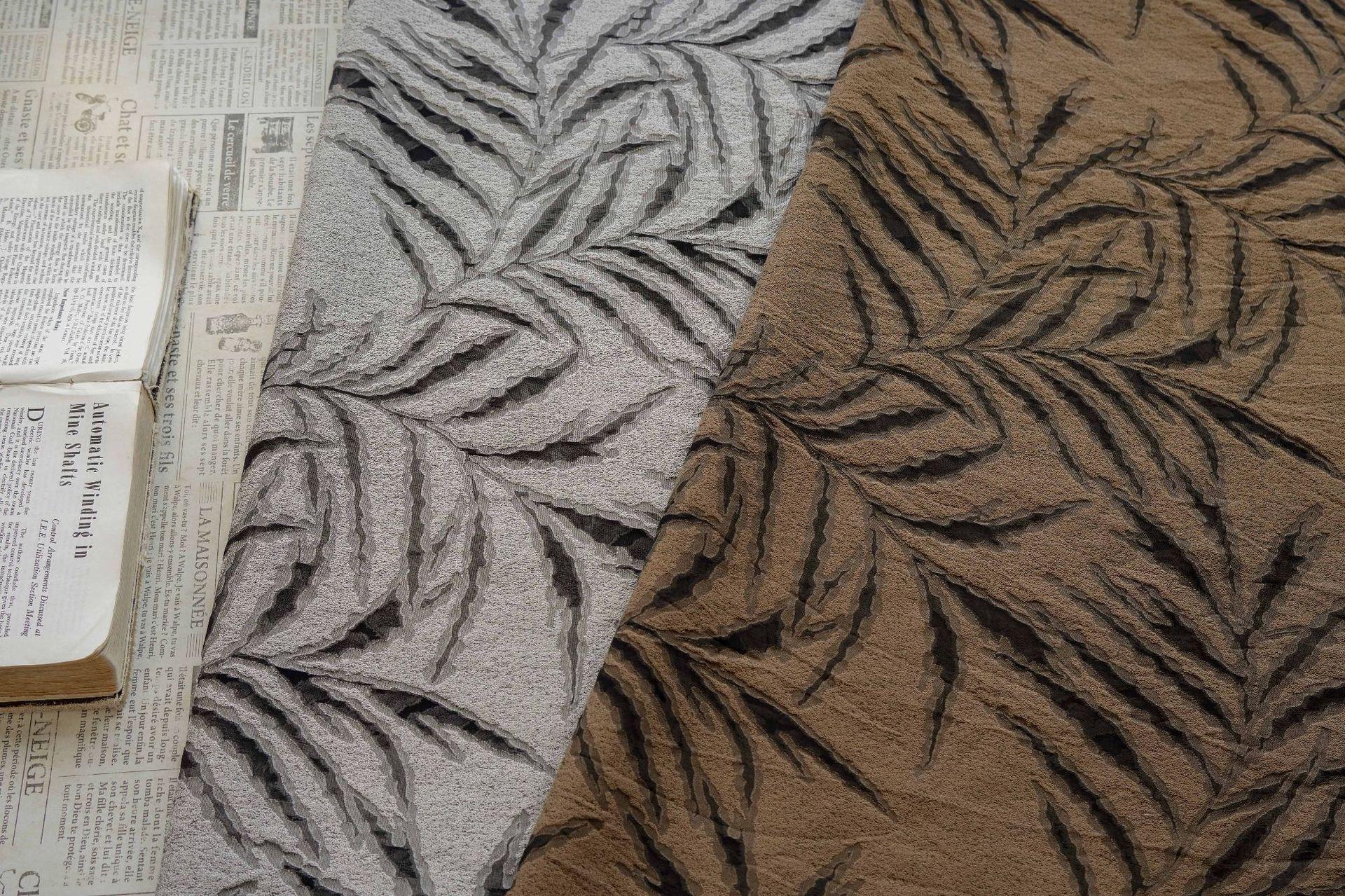 Palm Leaf Jacquard Fabric | Textured Botanical Woven Fabric for Dresses, Jackets, Sewing Projects By Yard, 54"