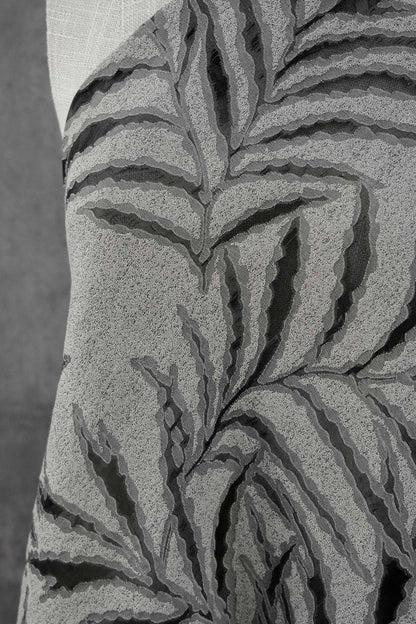 Palm Leaf Jacquard Fabric | Textured Botanical Woven Fabric for Dresses, Jackets, Sewing Projects By Yard, 54"