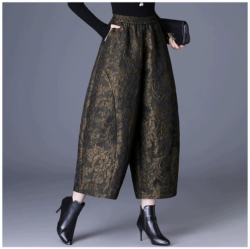 Black Red Yellow 3D Embossed Floral Jacquard Fabric, Structured Textured Textile for Wide-Leg Pants, Trench Coats, Tang Jackets and Sewing