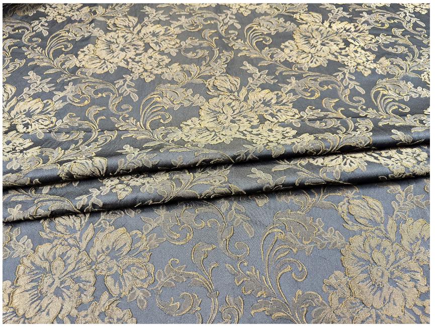 Black Red Yellow 3D Embossed Floral Jacquard Fabric, Structured Textured Textile for Wide-Leg Pants, Trench Coats, Tang Jackets and Sewing
