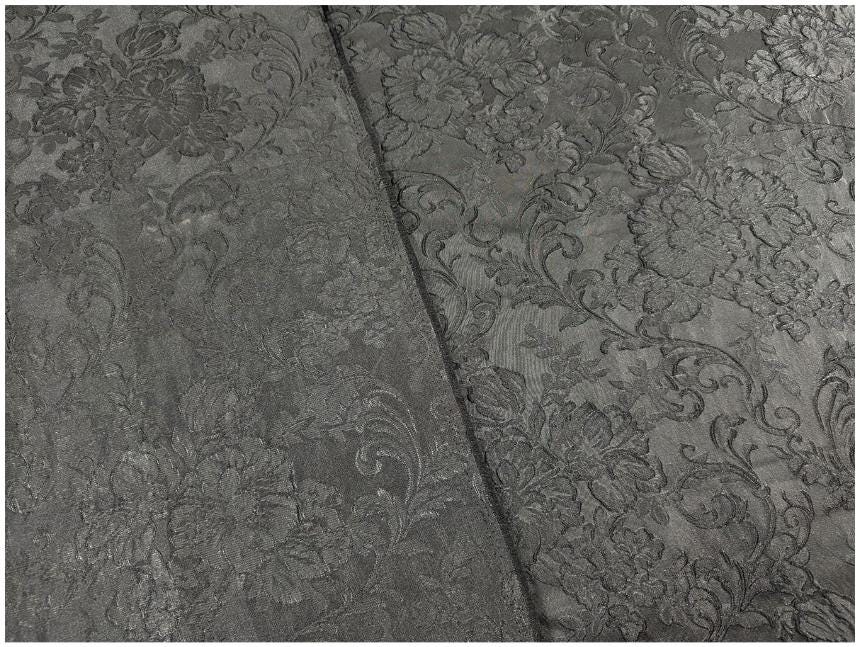 Black Red Yellow 3D Embossed Floral Jacquard Fabric, Structured Textured Textile for Wide-Leg Pants, Trench Coats, Tang Jackets and Sewing