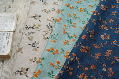 Teal 3D Embossed Small Floral Yarn-Dyed Fabric, Textured Woven Textile for Dresses, Jackets, Skirts, Bags and Sewing, 55" Wide
