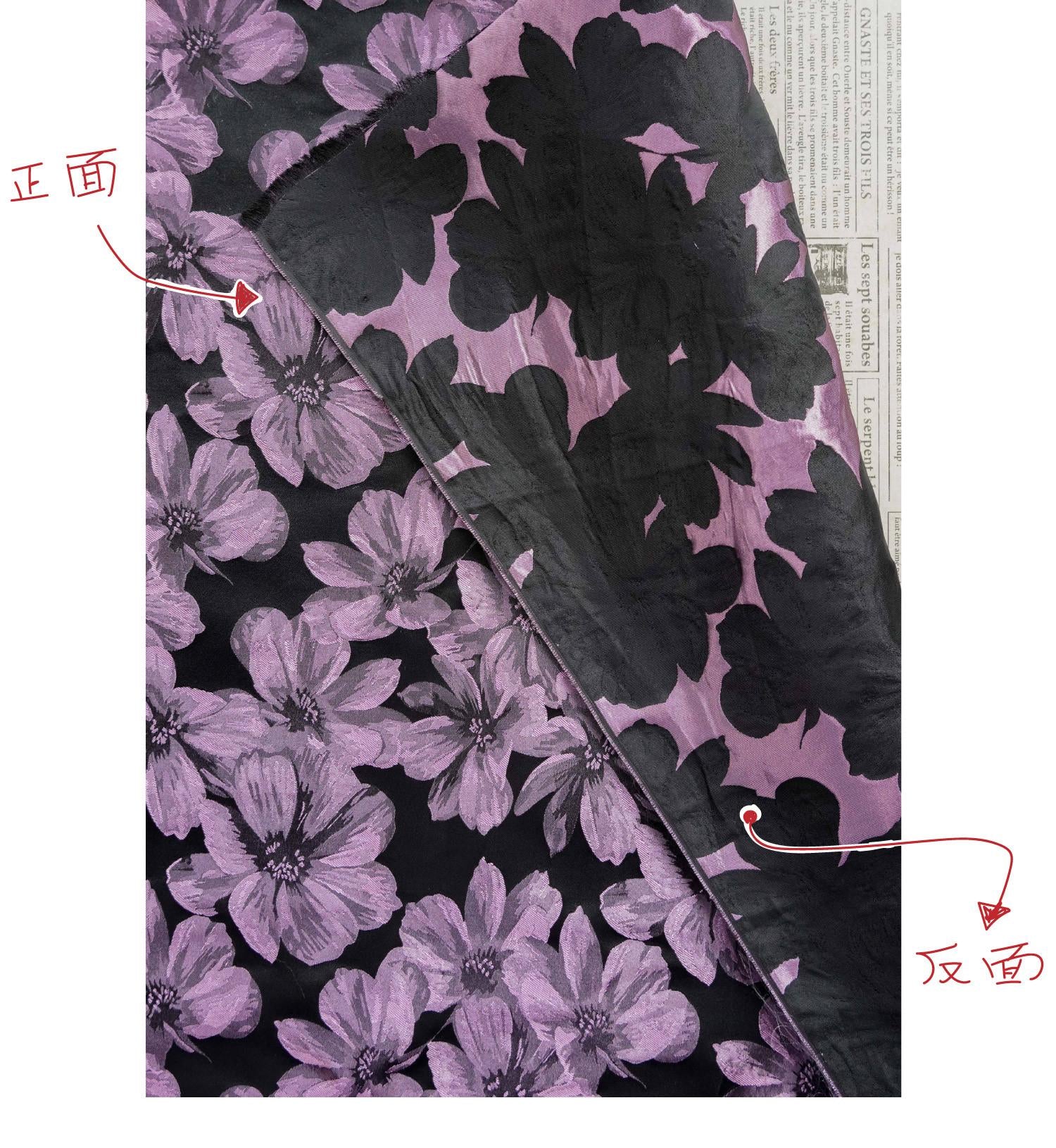 Vintage-Style 3D Embossed Floral Fabric, Black Large Flower Textile, 2 Colors for Wedding Dress, Gown, Fashion and Sewing, 65"wide