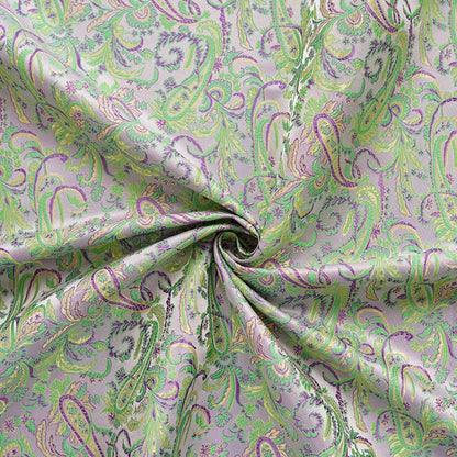 Paisley Brocade Satin Fabric, Scroll Floral Jacquard Textile, Decorative Woven Fabric for Dressmaking, Bags, Sewing and Home Decor, 58"Wide