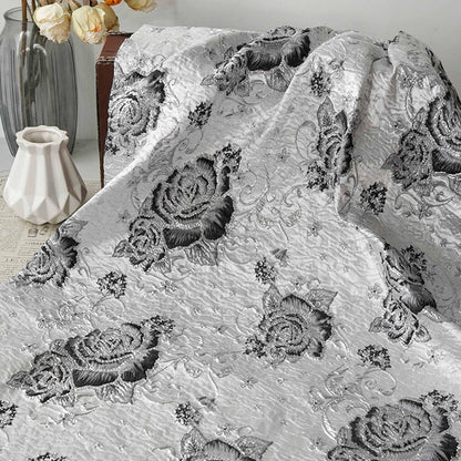 3D Embossed Floral Yarn-Dyed Fabric, Ornate Woven Textile for Dresses, Jackets, Bags, Home Decor and Sewing, 58"Wide