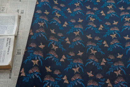 Reversible Butterfly Floral Song Brocade Fabric, Yarn-Dyed Jacquard Textile for Qipao, Hanfu, Dresses, Bags and Sewing, 59"Wide