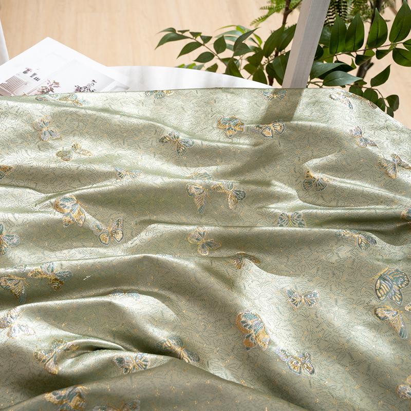 Butterfly Brocade Jacquard Fabric, Gold Metallic Woven Textile, 4 Colors for Kidswear, Bags, Pouches, Crafts and Sewing, 59"W