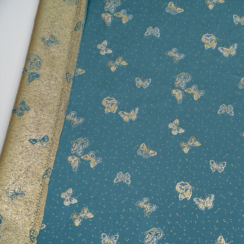 Butterfly Brocade Jacquard Fabric, Gold Metallic Woven Textile, 4 Colors for Kidswear, Bags, Pouches, Crafts and Sewing, 59"W