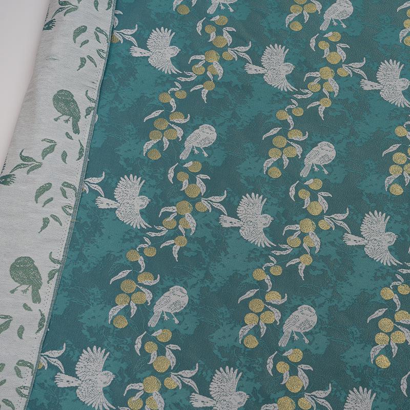 Bird & Fruit Song Brocade Fabric, 3D Jacquard Textile, 3 Colors for Qipao, Hanfu, Kidswear, Dresses, Bags and Sewing, 59"W
