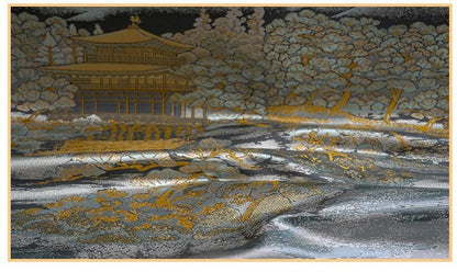 Pavilion Landscape Brocade Jacquard Fabric, 3D Scenic Woven Textile, 2 Colors for Qipao, Hanfu, Jackets, Bags and Sewing, 59"W