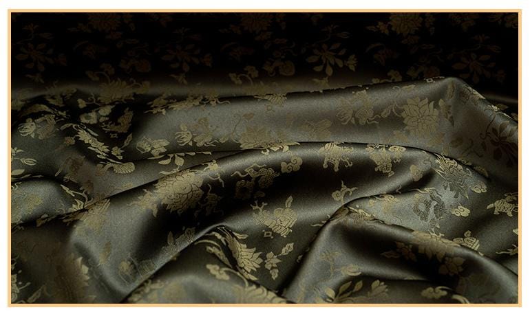 Tone-on-Tone Floral Jacquard Fabric, Traditional-Style Woven Textile, 5 Colors for Framing, Pouches, Crafts, Decor and Sewing, 59"W