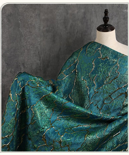 Jade green Metallic Thread Jacquard Fabric, 3D Embossed Stripe Textile, Multicolor Woven Fabric for Dressmaking, Jackets, Bags and Decor