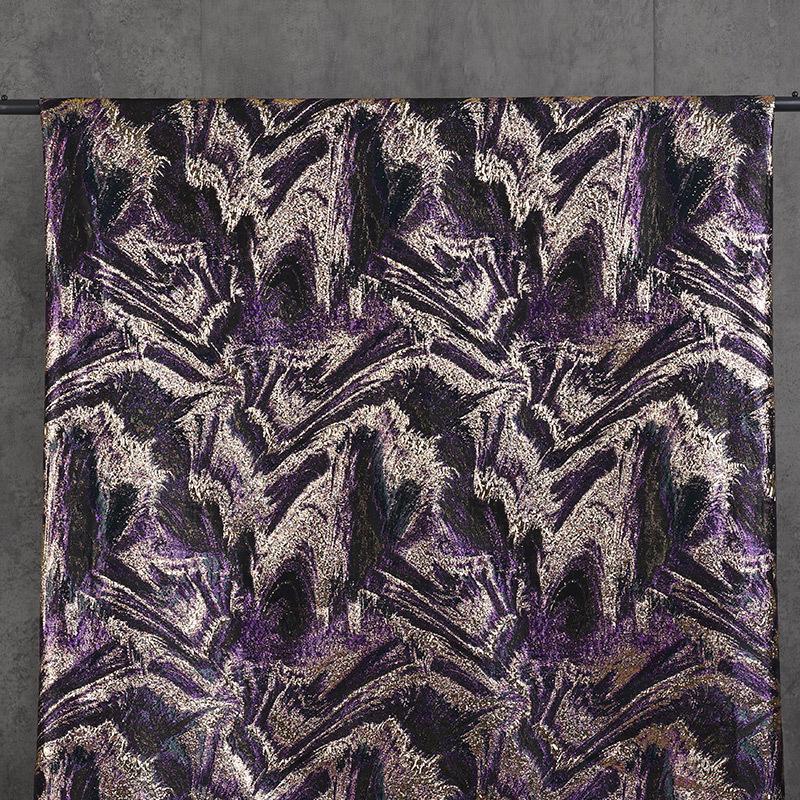 Multicolor Metallic Thread Jacquard Fabric, Abstract Textured Woven Textile for Dresses, Jackets, Bags, Fashion and Sewing