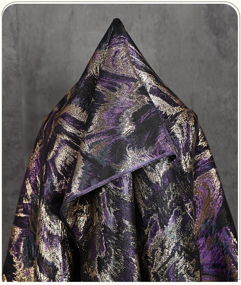 Multicolor Metallic Thread Jacquard Fabric, Abstract Textured Woven Textile for Dresses, Jackets, Bags, Fashion and Sewing
