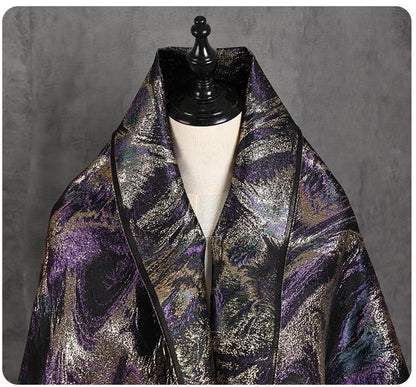 Multicolor Metallic Thread Jacquard Fabric, Abstract Textured Woven Textile for Dresses, Jackets, Bags, Fashion and Sewing