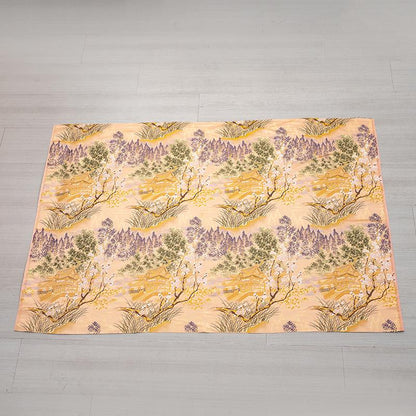 Plum Blossom Pavilion Landscape Brocade Jacquard Fabric, 3D Woven Textile for Qipao, Jackets, Bags, Crafts and Home Decor