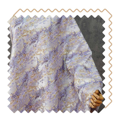 Romantic Gold Metallic Jacquard Brocade Fabric, Lavender Floral Woven Satin Textile for Dress, Qipao, Bridal and Sewing Projects, 59"Wide