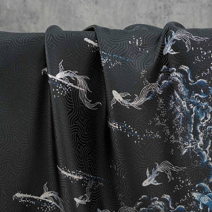 Ornamental Floral Song Brocade Jacquard Fabric, Tone-on-Tone Woven Textile, 5 Colors for Qipao, Bags, Pouches, Decor and Sewing, 60"Wide