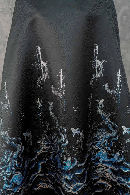 Ornamental Floral Song Brocade Jacquard Fabric, Tone-on-Tone Woven Textile, 5 Colors for Qipao, Bags, Pouches, Decor and Sewing, 60"Wide