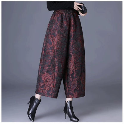 Black Red Yellow 3D Embossed Floral Jacquard Fabric, Structured Textured Textile for Wide-Leg Pants, Trench Coats, Tang Jackets and Sewing