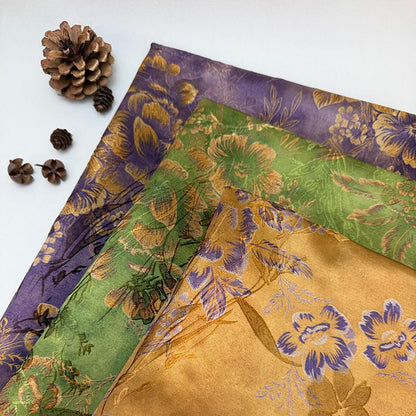 Olive Green Painterly Floral Print Fabric, Large Botanical Flower Textile for Dresses, Skirts, Jackets, Bags, Decor and Sewing