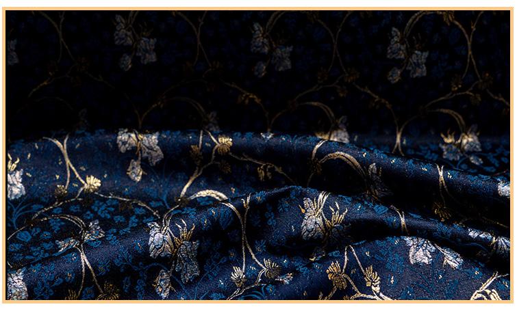 Lily of the Valley Vine Brocade Jacquard Fabric, Gold Metallic Floral Woven Textile for Bags, Pouches, Journals, Tea Mats and Sewing, 59"W