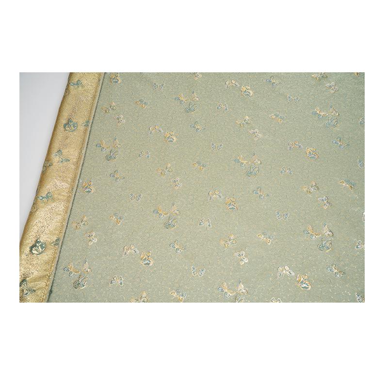 Butterfly Brocade Jacquard Fabric, Gold Metallic Woven Textile, 4 Colors for Kidswear, Bags, Pouches, Crafts and Sewing, 59"W