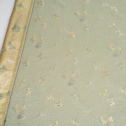 Butterfly Brocade Jacquard Fabric, Gold Metallic Woven Textile, 4 Colors for Kidswear, Bags, Pouches, Crafts and Sewing, 59"W