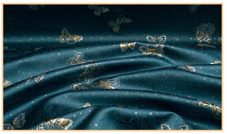 Butterfly Brocade Jacquard Fabric, Gold Metallic Woven Textile, 4 Colors for Kidswear, Bags, Pouches, Crafts and Sewing, 59"W
