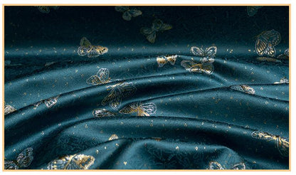 Butterfly Brocade Jacquard Fabric, Gold Metallic Woven Textile, 4 Colors for Kidswear, Bags, Pouches, Crafts and Sewing, 59"W