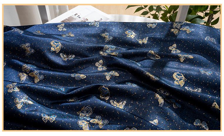 Butterfly Brocade Jacquard Fabric, Gold Metallic Woven Textile, 4 Colors for Kidswear, Bags, Pouches, Crafts and Sewing, 59"W
