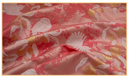 Bird & Fruit Song Brocade Fabric, 3D Jacquard Textile, 3 Colors for Qipao, Hanfu, Kidswear, Dresses, Bags and Sewing, 59"W