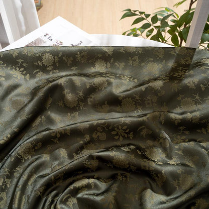 Tone-on-Tone Floral Jacquard Fabric, Traditional-Style Woven Textile, 5 Colors for Framing, Pouches, Crafts, Decor and Sewing, 59"W