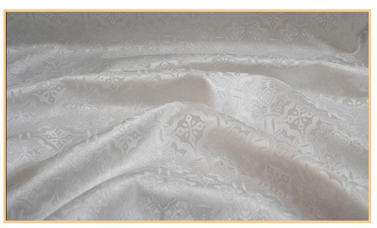 Ornamental Song Brocade Jacquard Fabric, Tone-on-Tone Woven Textile, 5 Colors for Qipao, Bags, Pouches, Framing, Crafts and Sewing, 59"W