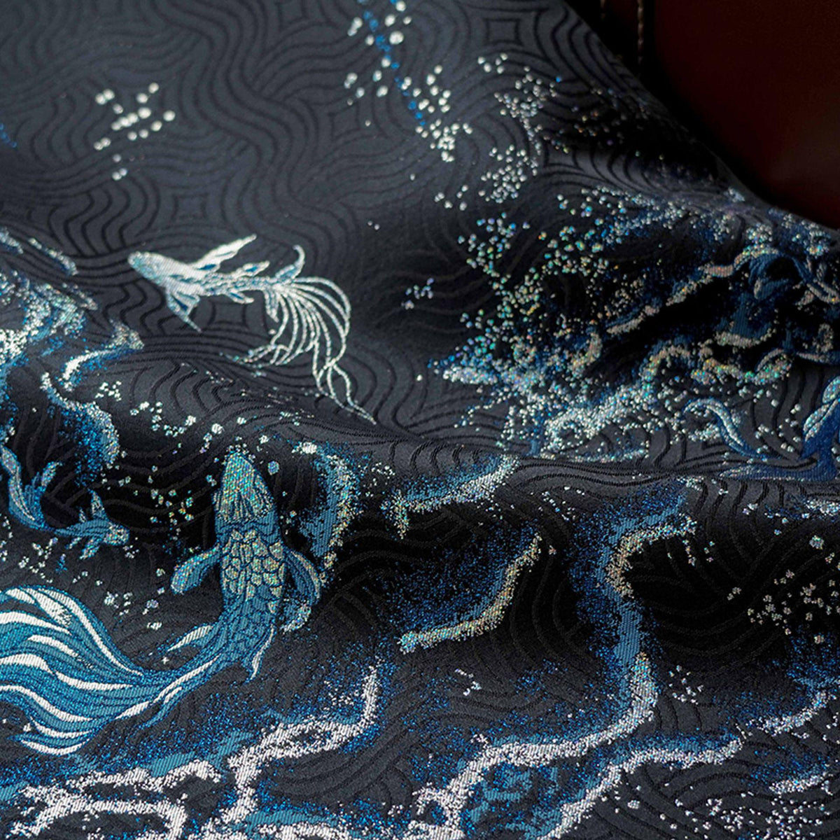 Ornamental Floral Song Brocade Jacquard Fabric, Tone-on-Tone Woven Textile, 5 Colors for Qipao, Bags, Pouches, Decor and Sewing, 60"Wide