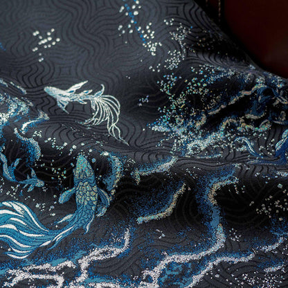 Ornamental Floral Song Brocade Jacquard Fabric, Tone-on-Tone Woven Textile, 5 Colors for Qipao, Bags, Pouches, Decor and Sewing, 60"Wide