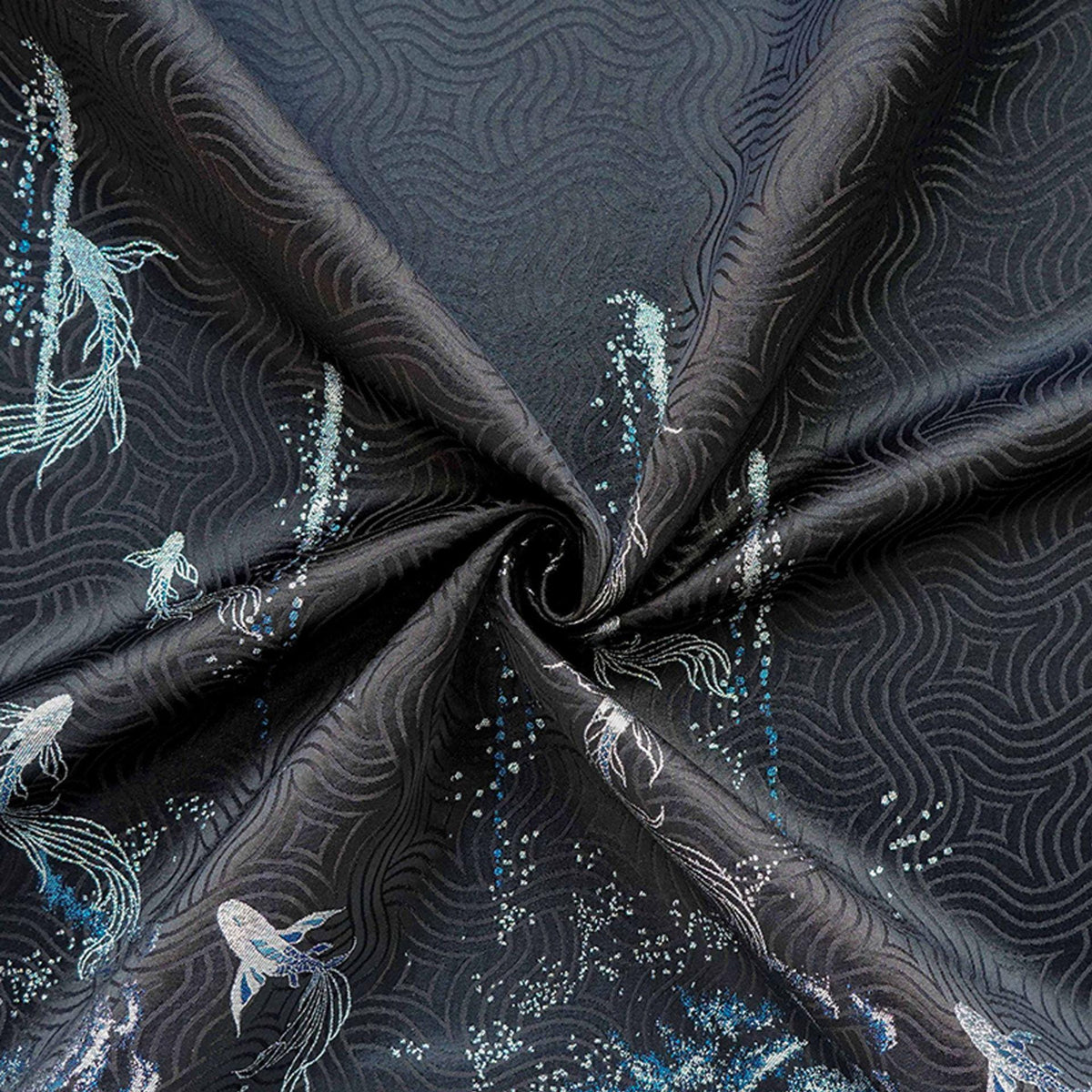 Ornamental Floral Song Brocade Jacquard Fabric, Tone-on-Tone Woven Textile, 5 Colors for Qipao, Bags, Pouches, Decor and Sewing, 60"Wide
