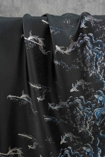 Ornamental Floral Song Brocade Jacquard Fabric, Tone-on-Tone Woven Textile, 5 Colors for Qipao, Bags, Pouches, Decor and Sewing, 60"Wide