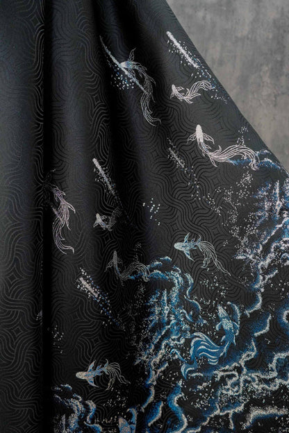 Ornamental Floral Song Brocade Jacquard Fabric, Tone-on-Tone Woven Textile, 5 Colors for Qipao, Bags, Pouches, Decor and Sewing, 60"Wide