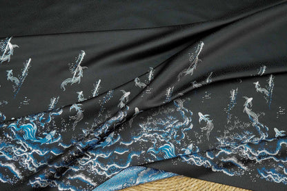 Ornamental Floral Song Brocade Jacquard Fabric, Tone-on-Tone Woven Textile, 5 Colors for Qipao, Bags, Pouches, Decor and Sewing, 60"Wide