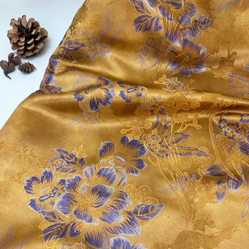 Olive Green Painterly Floral Print Fabric, Large Botanical Flower Textile for Dresses, Skirts, Jackets, Bags, Decor and Sewing