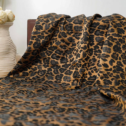 Vintage-Style 3D Leopard Jacquard Fabric, Yarn-Dyed Textured Woven Textile, 2 Colors for Jackets, Dresses, Skirts, Bags and Sewing