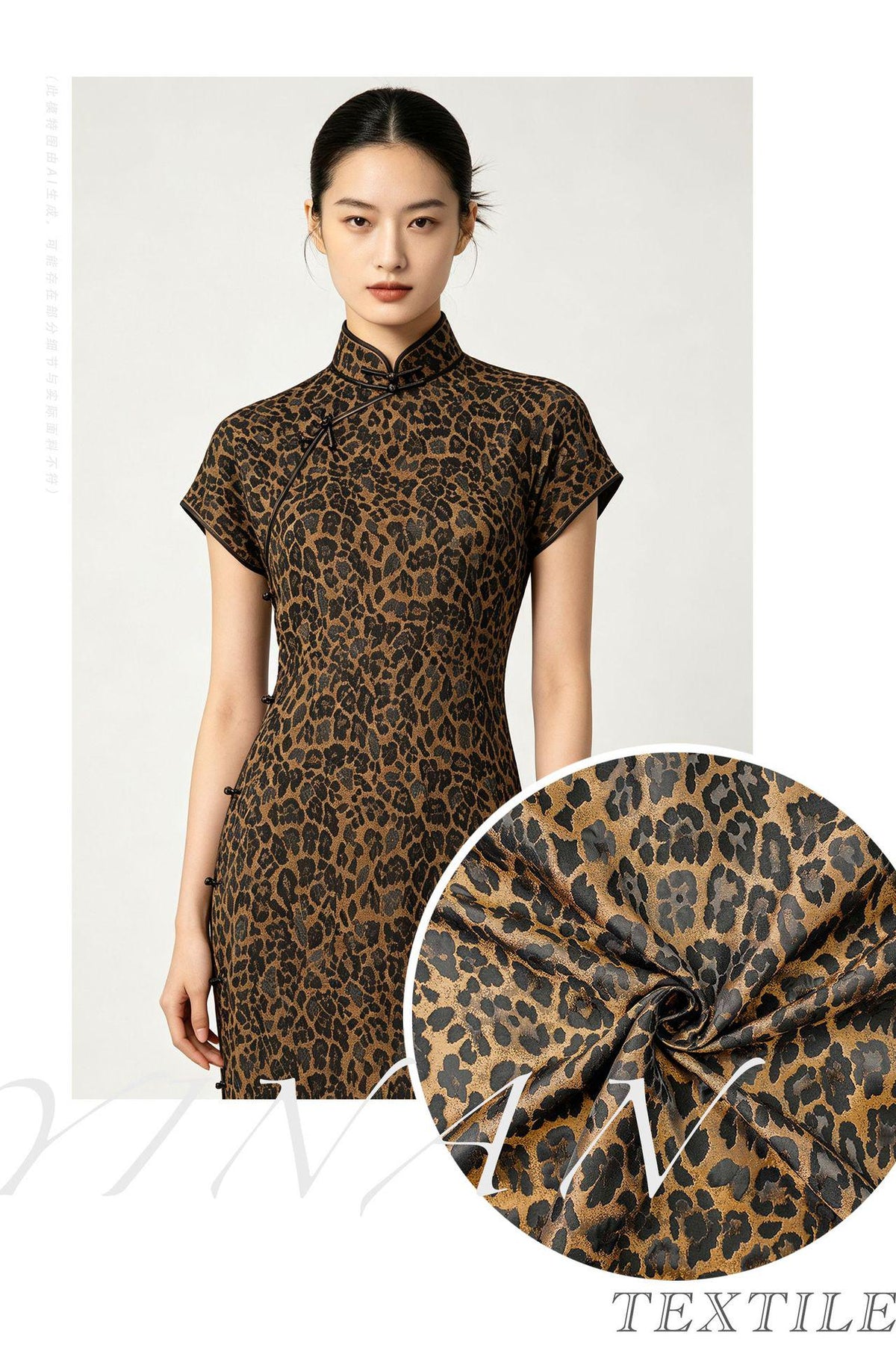 Vintage-Style 3D Leopard Jacquard Fabric, Yarn-Dyed Textured Woven Textile, 2 Colors for Jackets, Dresses, Skirts, Bags and Sewing