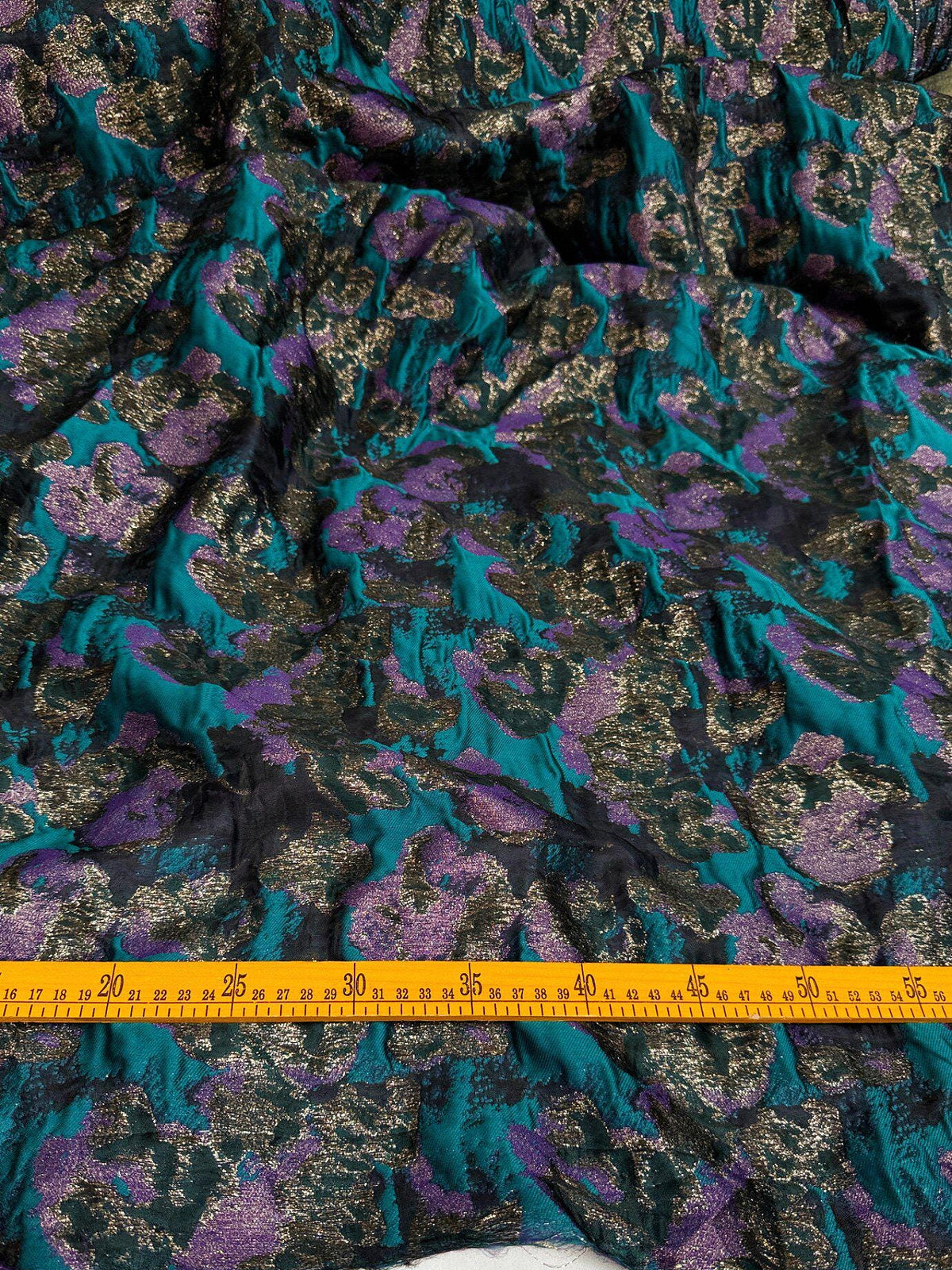Teal Purple Shimmer Jacquard Fabric, 3D Textured Yarn-Dyed Woven Textile for Dresses, Jackets, Skirts, Costumes and Sewing, 57"Wide