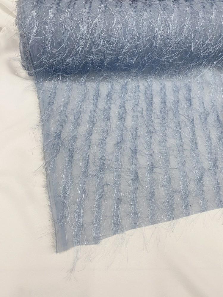 Long Fringe Mesh Fabric, Shimmer Textured Fashion Textile, 2 Colors for Gowns, Dresses, Stage Costumes, Dancewear and Sewing, 57"Wide