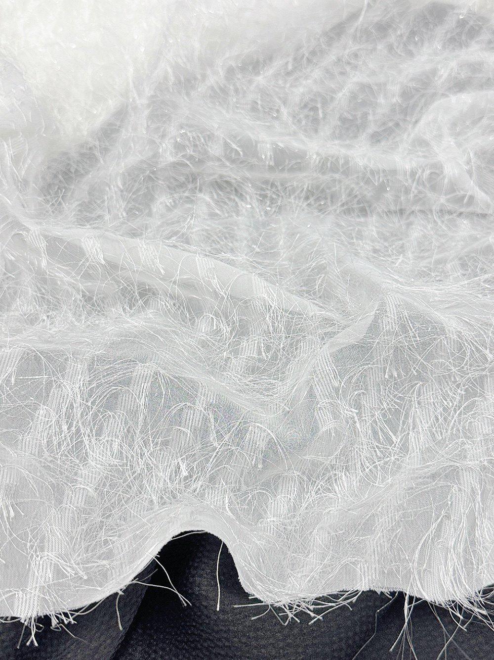 Long Fringe Mesh Fabric, Shimmer Textured Fashion Textile, 2 Colors for Gowns, Dresses, Stage Costumes, Dancewear and Sewing, 57"Wide
