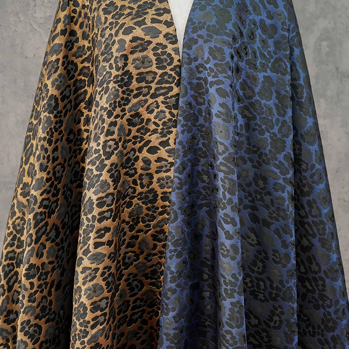Vintage-Style 3D Leopard Jacquard Fabric, Yarn-Dyed Textured Woven Textile, 2 Colors for Jackets, Dresses, Skirts, Bags and Sewing